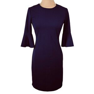 New Banana Republic Ponte Dress Purple Size 0 Flutter Sleeve Stretch